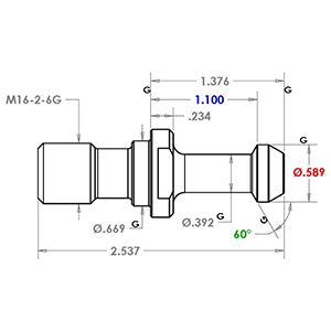 BT40 60DEG HIGH STRENGTH RETENTION KNOB