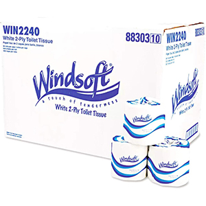 500 SHEET 2-PLY WHITE TOILET PAPER ROLL