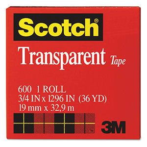 3M SCOTCH TAPE 3/4" x 1296", TRANSPARENT
