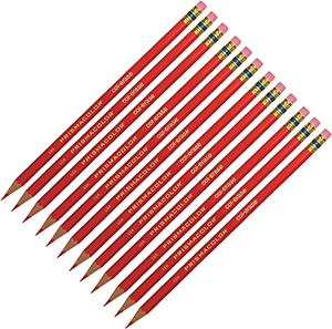 RED PENCILS WITH ERASER (12/BOX)