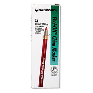 SHARPIE PEEL-OFF RED CHINA MARKERS (12/BOX)