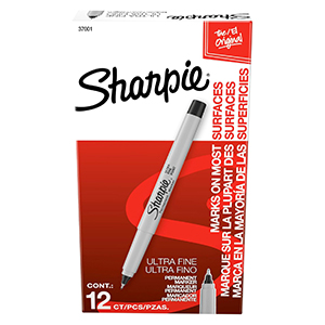 SHARPIE ULTRA FINE BLACK PERMANENT MARKERS