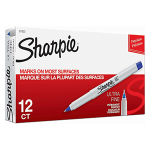 SHARPIE ULTRA FINE BLUE PERMANENT MARKERS