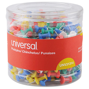 3/8" ASSORTMENT COLORED PUSH PINS (400/PACK)