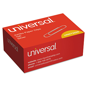 JUMBO SMOOTH SILVER PAPER CLIPS (100/BOX)