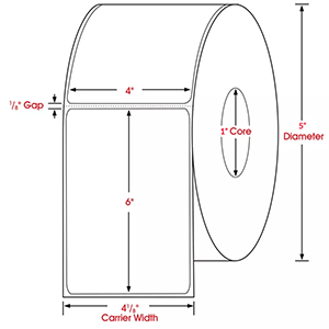 4x6 1IN CORE DIRECT THERMAL LABEL (500)