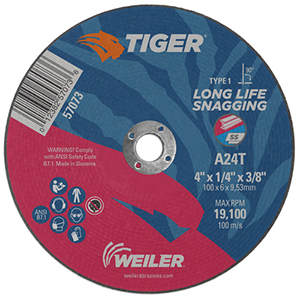 4x1/4 TIGER AO TYPE 1 SNAGGING WHEEL