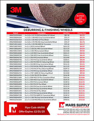 3M Scotchbrite deburring wheels