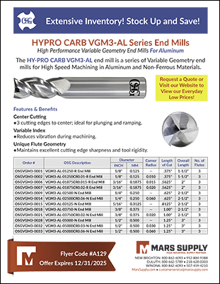 OSG VGM3-AL Series end mills