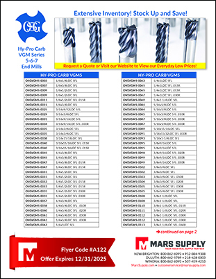 OSG Hypro carb VGM Series End Mills