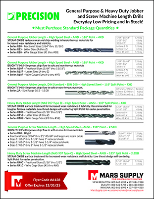 Precision Jobber and screw machine length drills