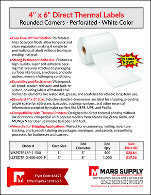 4x6 Direct Thermal Labels